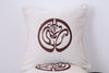 Pair of Brown & Cream Calligraphy Embroidered Cotton Cushion Covers