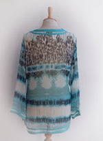 Turquoise Chiffon braid tunic