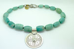 Amazonite and Silver amulet necklace