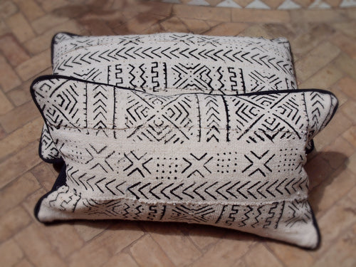 Black & white mud cloth cushion covers 50 x 30 cm 