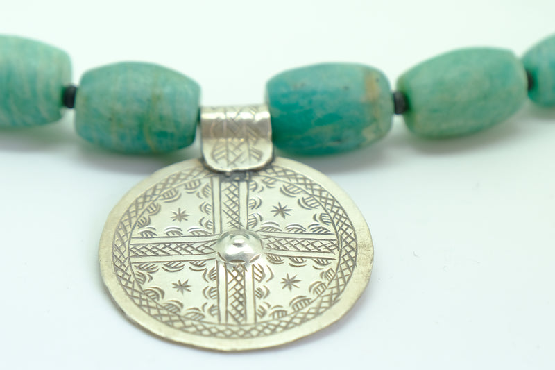 Detail of Touareg silver amulet 