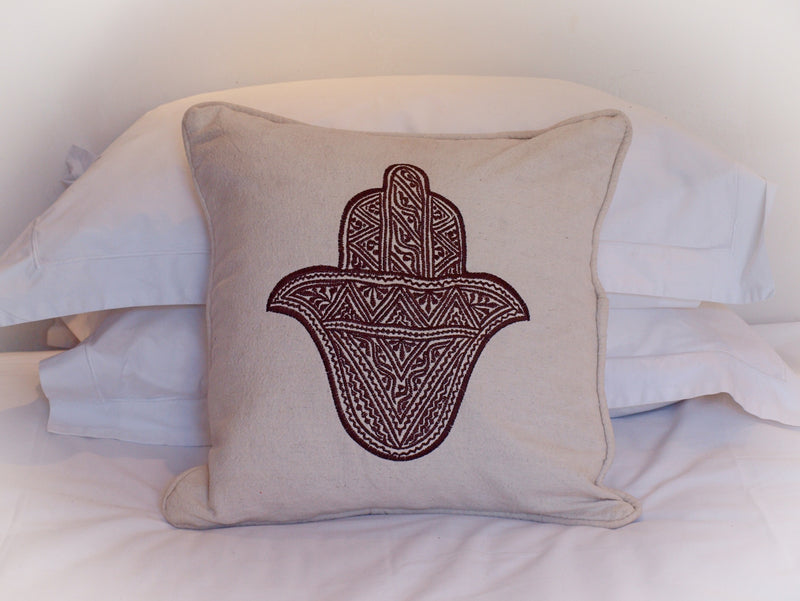 Brown Hamza cushion cover