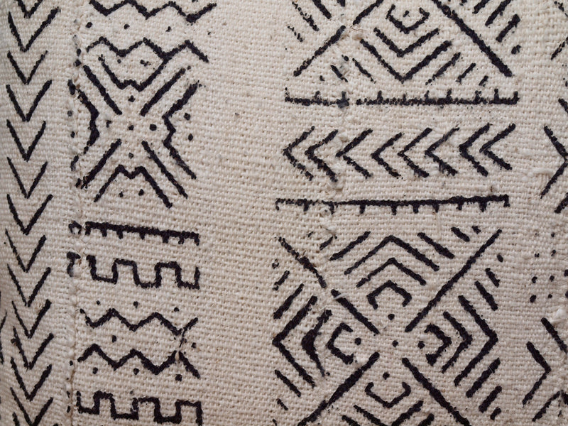 Detail of black & white mud cloth fabric