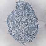 Pair of White Linen Embroidered Paisley Cushion Covers
