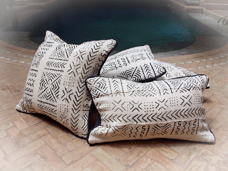 Black & white mud cloth cushion covers 