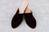 Brown Suede Wedge Babouche Shoes