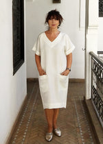 Nora Dress, Heavy Cream Linen