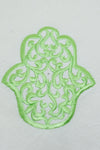 SET OF SIX GREEN & CREAM EMBROIDERED NAPKINS AND NAPKIN RINGS WITH  CO-ORDINATING EMBROIDERED BREAD BAG