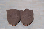 Men’s Brown Embroidered Linen Babouche Slippers
