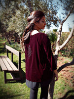 Layered Tunic, Embroidered Red Velvet