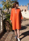 Sakina Short Caftan (Orange linen)