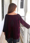 Layered Tunic, Embroidered Red Velvet