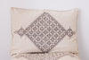 Pair of Rectangular Brown & Cream Fes Embroidered Cotton Cushion Covers