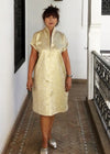 Leyla Dress, Short Gold Brocade